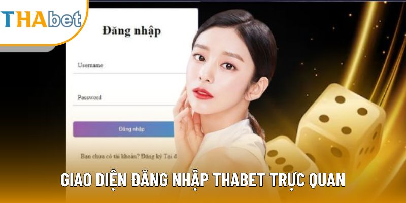 Giao diện đăng nhập Thabet trực quan