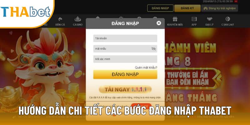 Hướng dẫn chi tiết các bước đăng nhập Thabet